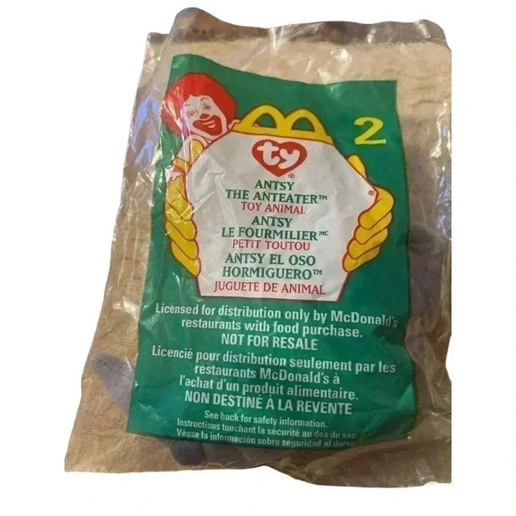 1999 Antsy The Anteater #2 Ty Teenie Beanie Babies McDonald's Happy Meal Sealed - Picture 1 of 2